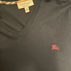 Burberry black V neck shirt